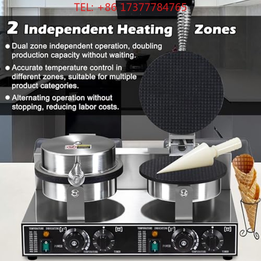 Waffle Cone Maker - Commerciële wafelhoorntjesmachine 2600 W professionele ijshoorntjeswafelmachine