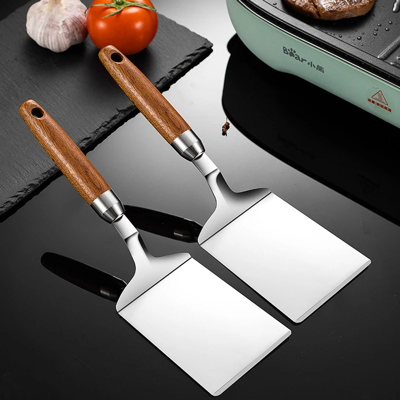 Okonomiyaki Spatula - Rvs Vierkante Kop Steak Koken Spatel