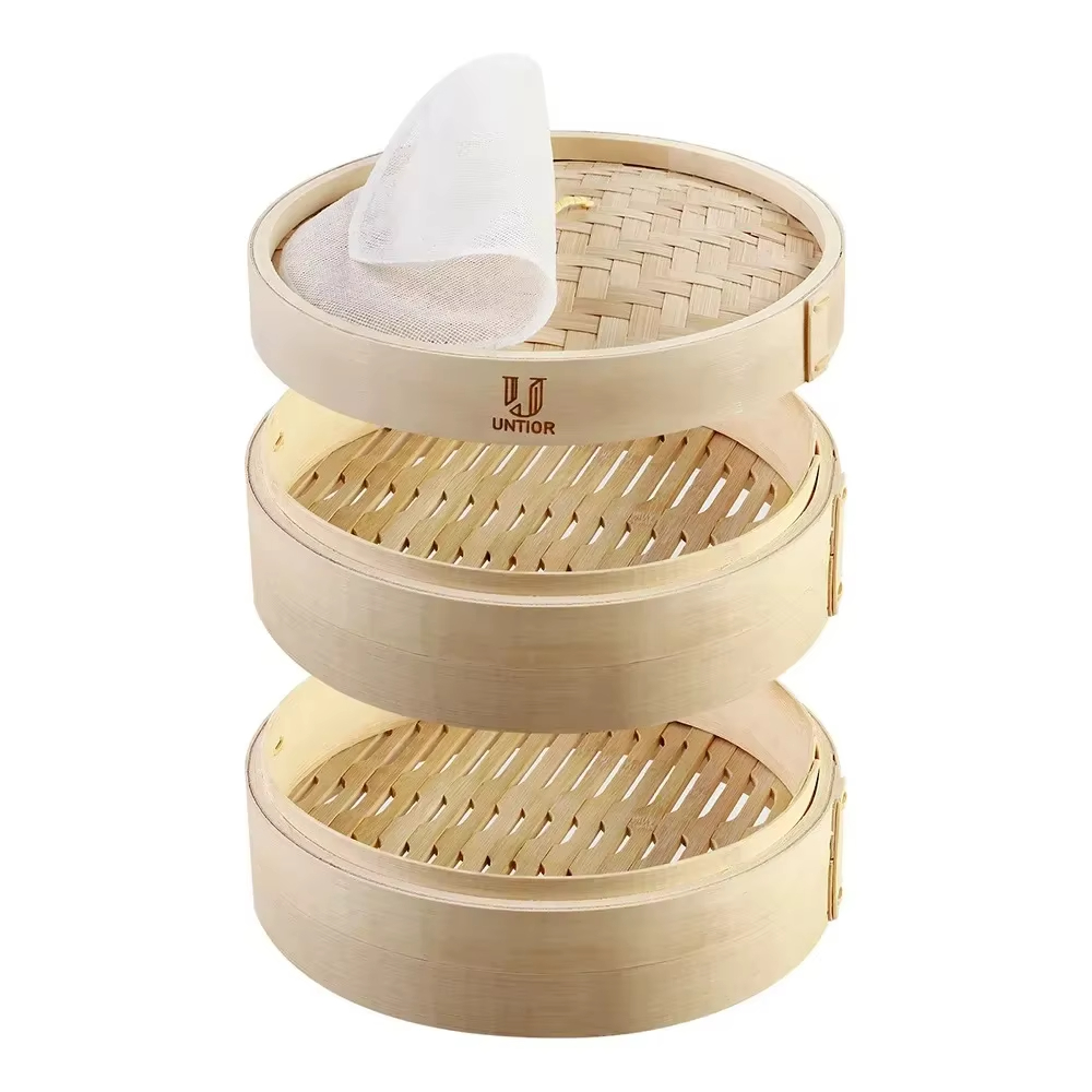 Bao Steamer Bamboo - 10-inch bamboe voedselstomer met deksel -