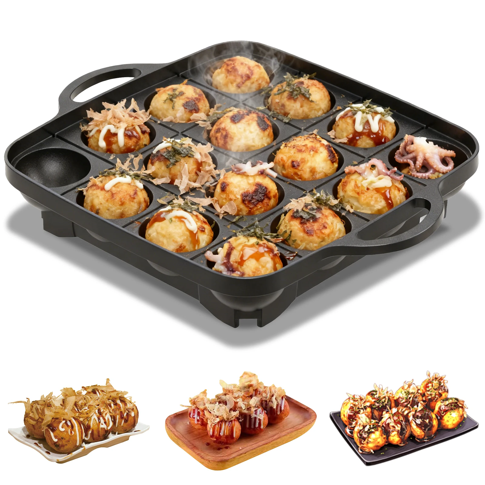 Takoyaki Grill Plate - 16-gaats Takoyaki Pan van gegoten aluminium,