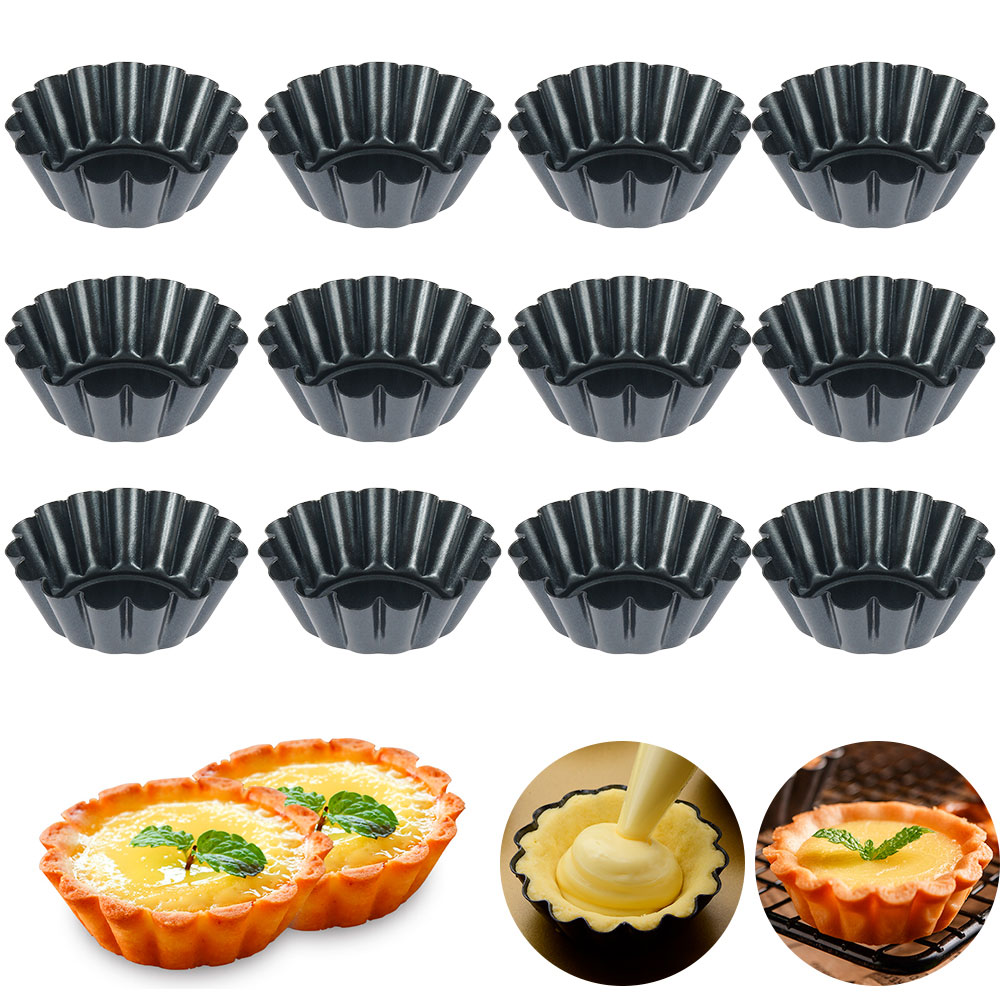 Egg Waffle Pan - 12 Stuks Pan Vorm Taartvorm Quiche
