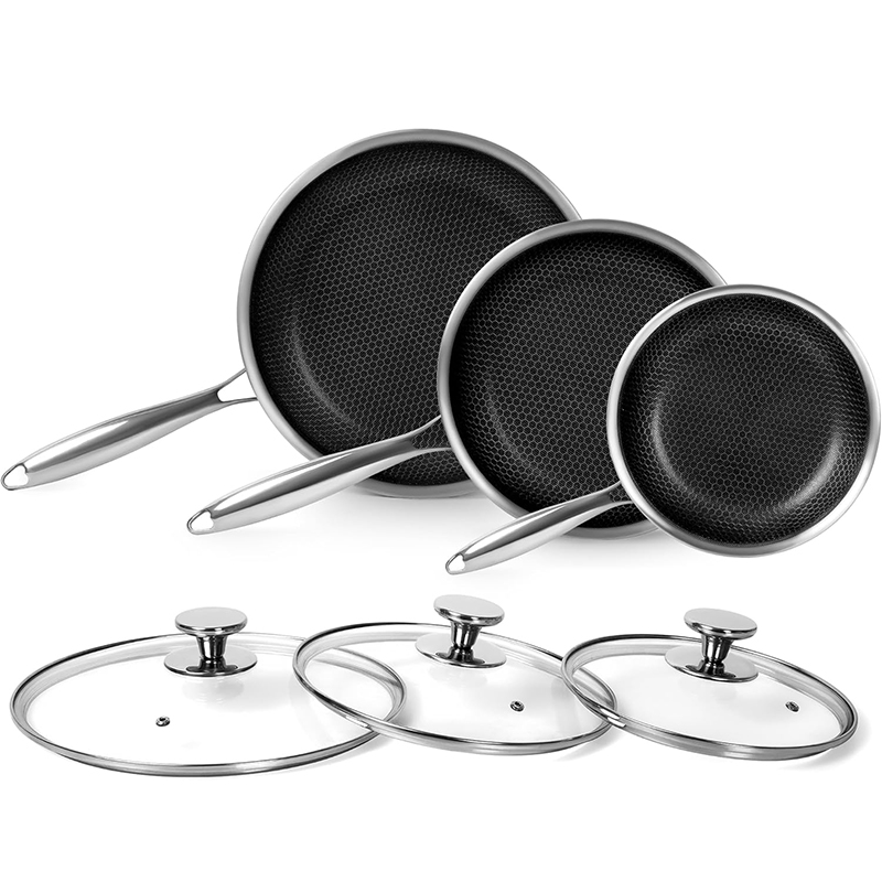 Egg Waffle Pan - Rvs Koekenpan Met Deksel Honingraat Non