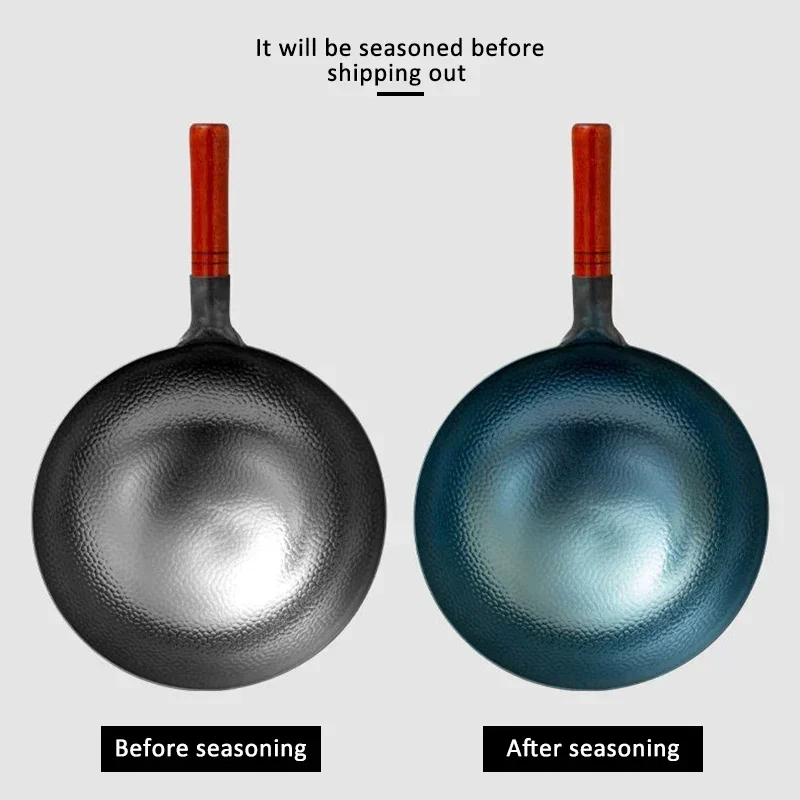 Cast Iron Corn - Traditionele handgemaakte ijzeren wok Echte hamerwok