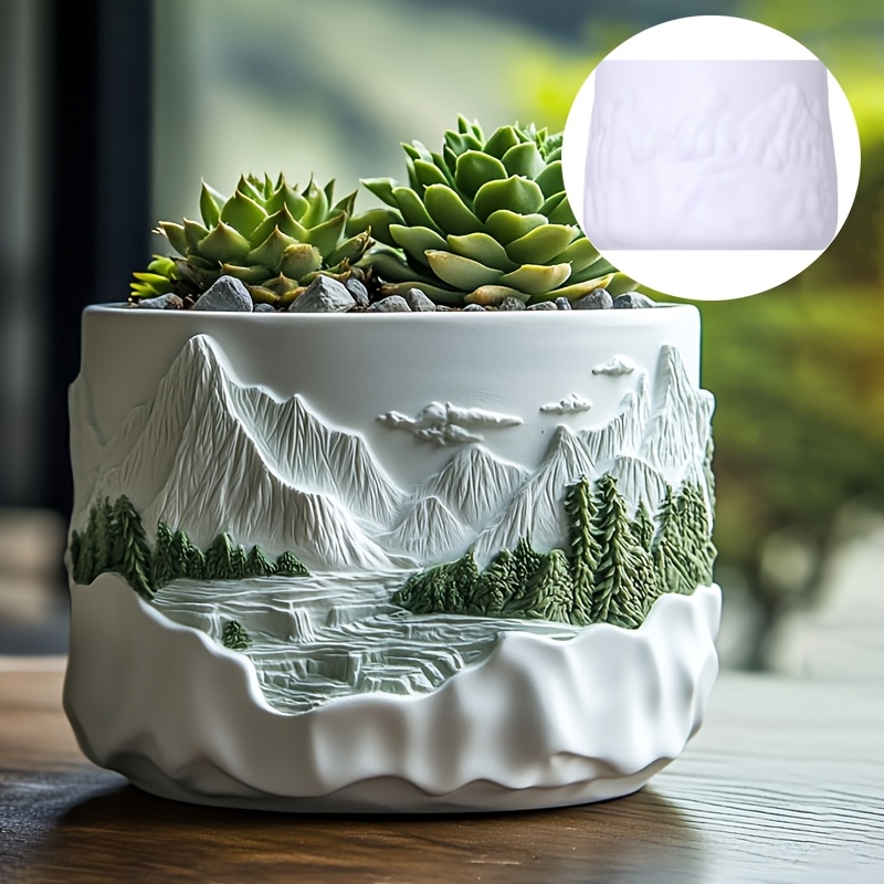 Potsticker Mold - Bergrelief vetplant bloempot hars siliconen mal
