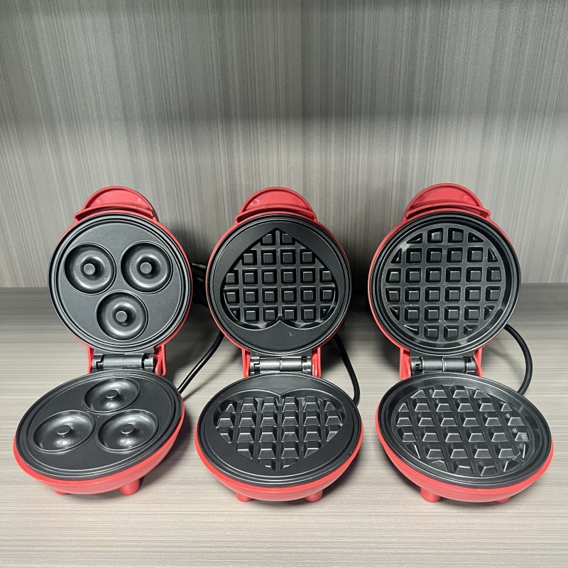 Mini Pancake Griddle - Multifunctionele mini-wafelmaker in hartvorm, dubbelzijdig verwarmd,