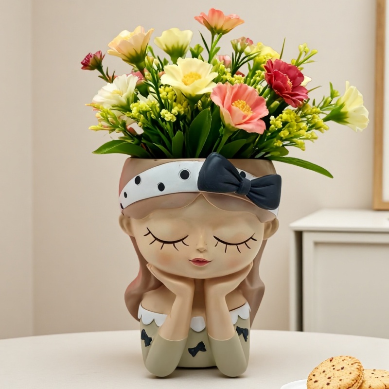 Potsticker Mold - Siliconen mal schattige boog meisje bloempot