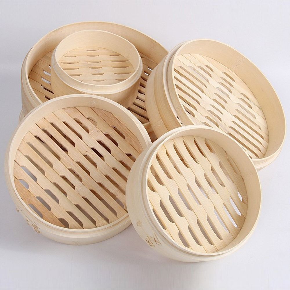 Bao Steamer Bamboo - Chinese stoommand Bamboe stoommand met deksel