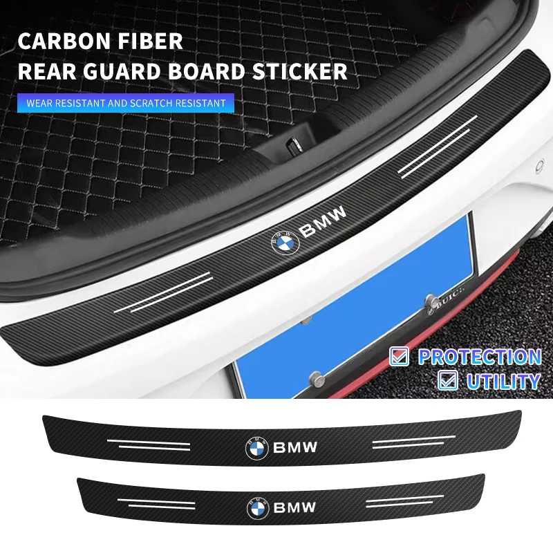 Crepe Pan Carbon - Carbon fiber achterbumper sticker beschermplaat voor