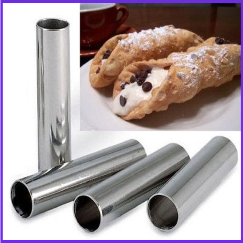 Danish Pancake Pan - Aluminium Cannoli-vormen, 4 buizen/pakketten Cannolo Rechte