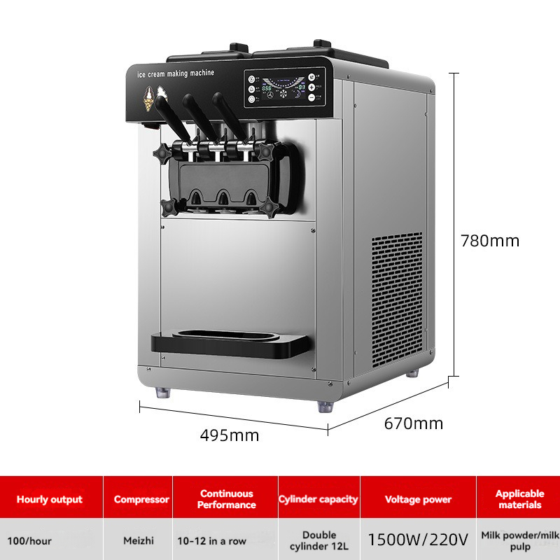 Waffle Cone Maker - Volledig automatische softijsmachine voor sundae-cones, grote