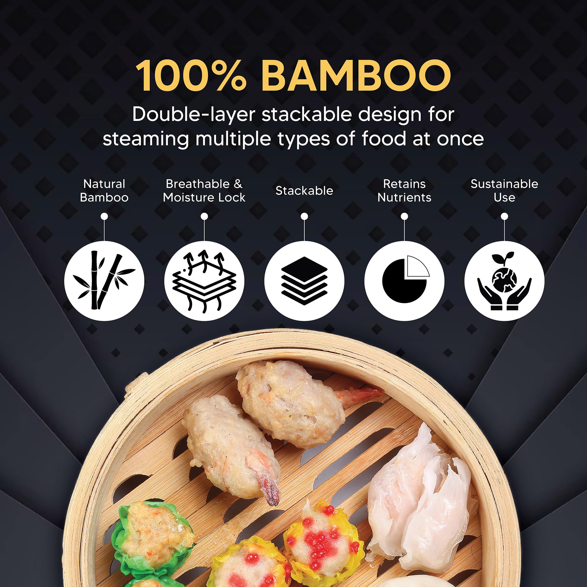 10-inch bamboe voedselstomer m - Bao Steamer Bamboo recensie en prijs