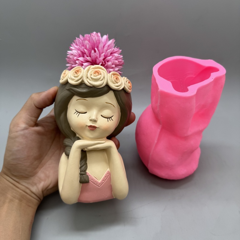 Schattig meisje bloempot silic - Potsticker Mold recensie en prijs