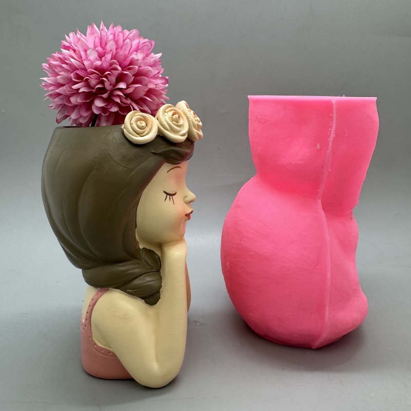 Schattig meisje bloempot silic - Potsticker Mold recensie en prijs