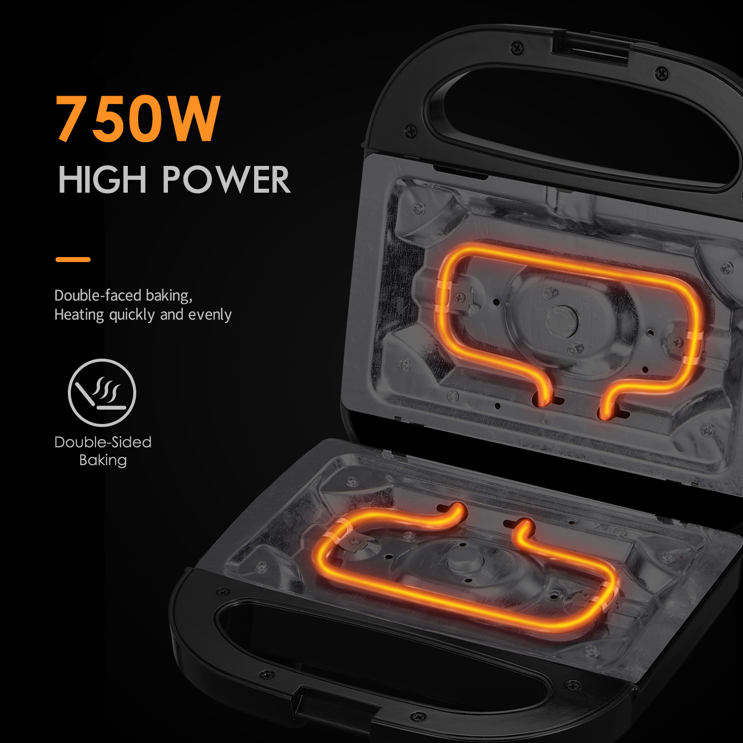 Roestvrijstalen 750W sandwich- - Hot Dog Press recensie en prijs
