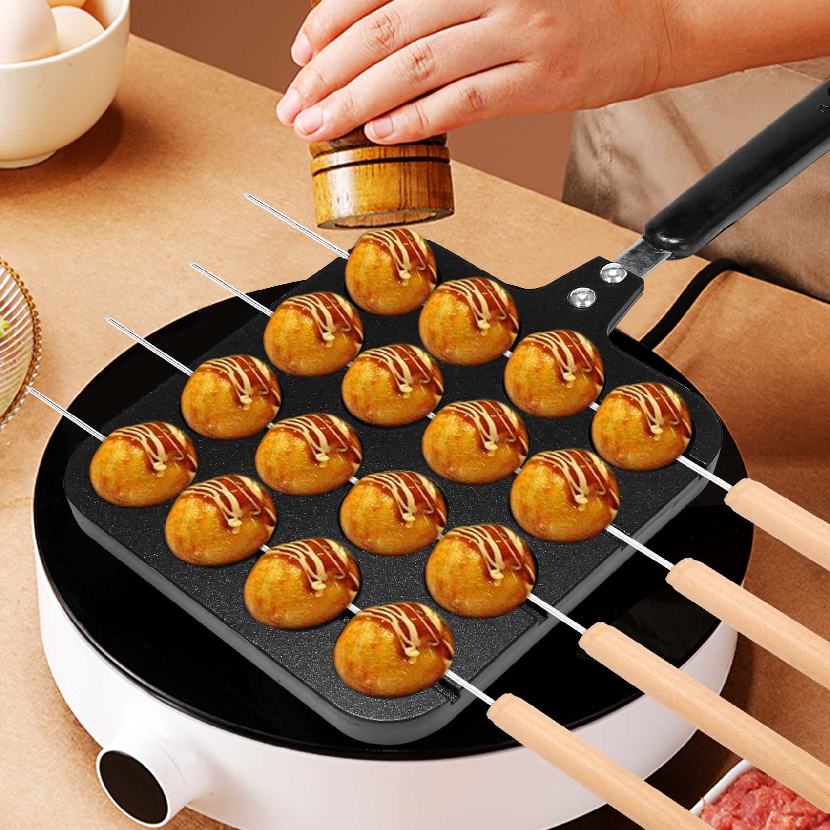 F-T 16 Gaten Aluminium Takoyak - Takoyaki Grill Plate recensie en prijs