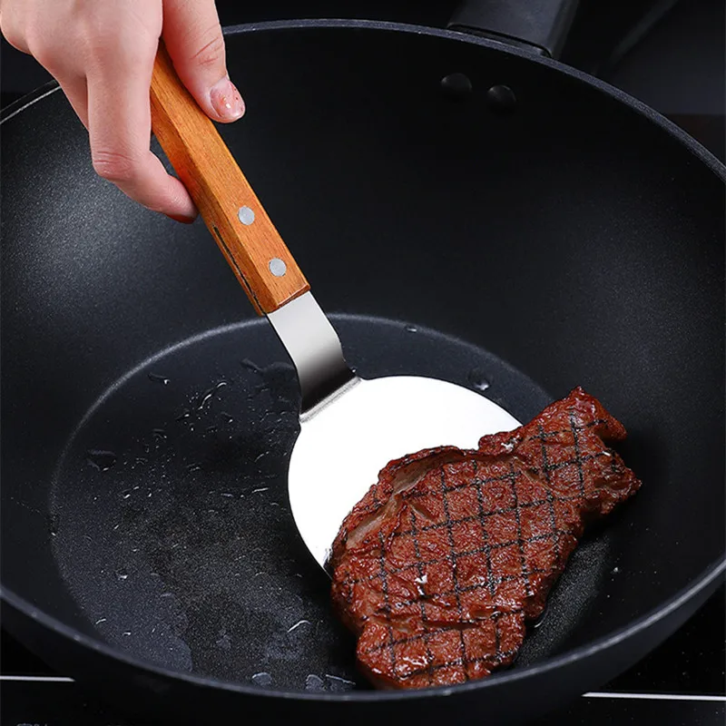 Roestvrij staal houten handvat - Okonomiyaki Spatula recensie en prijs