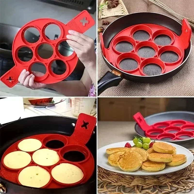 Siliconen 7-gaats ronde koeken - Egg Waffle Pan recensie en prijs